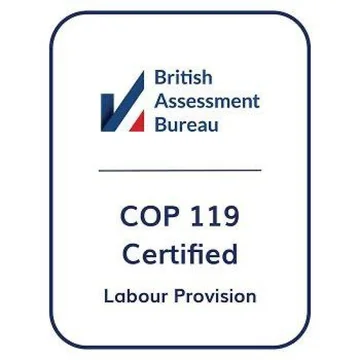 British Assessment Bureau COP 119 certified, labour provision
